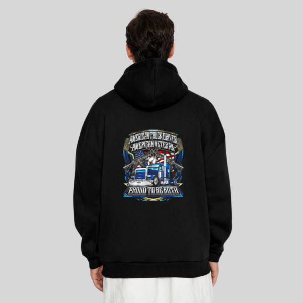 American Truck Driver US Veteran Proud to be both 4th July Hoodie - Image 4
