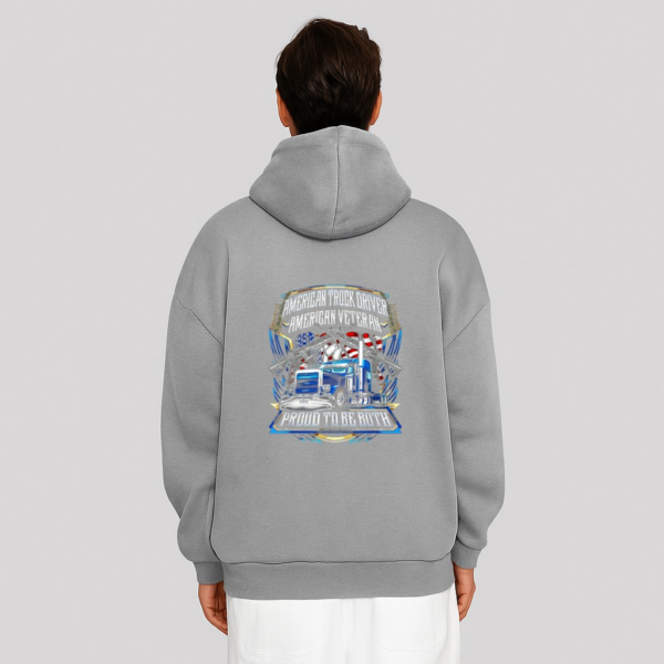 American Truck Driver US Veteran Proud to be both 4th July Hoodie - Image 6