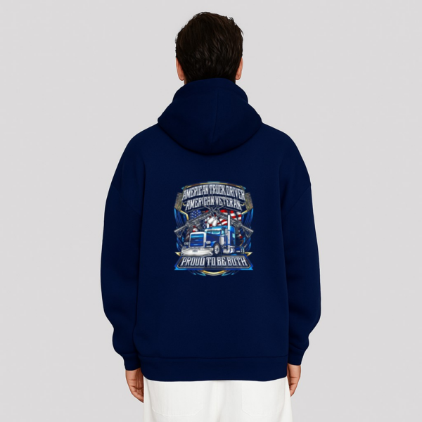 American Truck Driver US Veteran Proud to be both 4th July Hoodie - Image 8