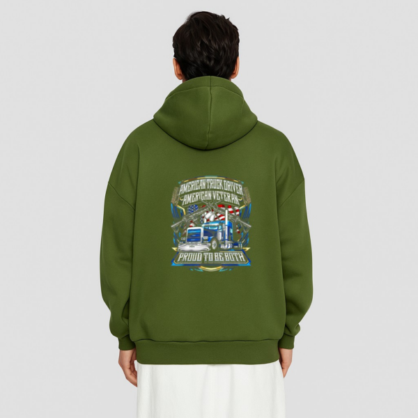 American Truck Driver US Veteran Proud to be both 4th July Hoodie - Image 10
