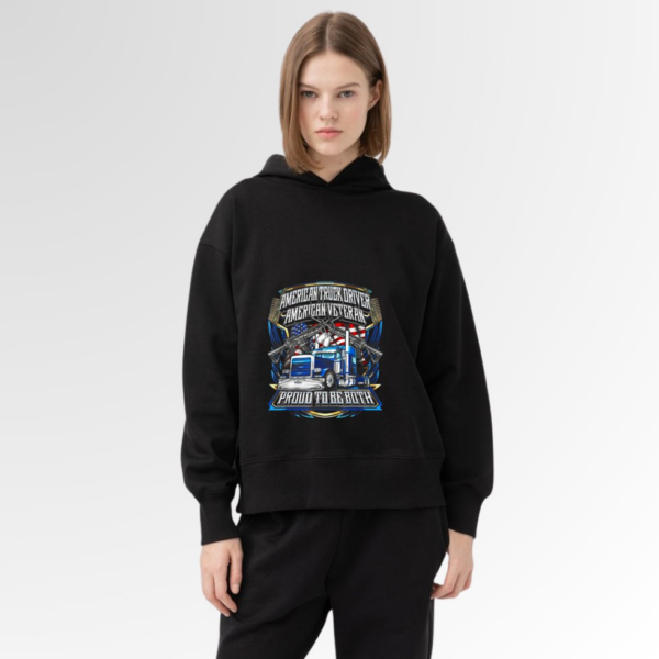 American Truck Driver US Veteran Proud to be both 4th July Hoodie - Image 5