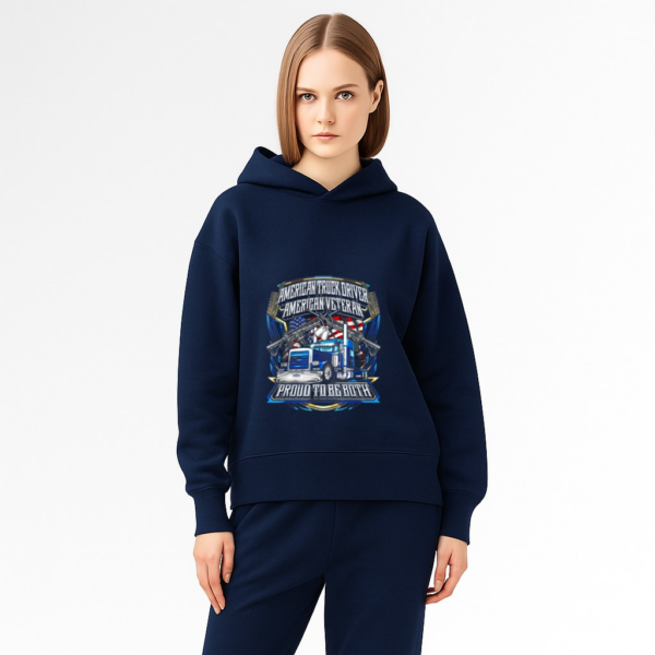 American Truck Driver US Veteran Proud to be both 4th July Hoodie - Image 9