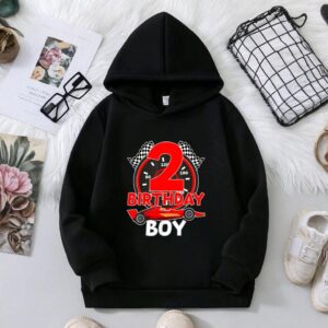 Birthday Boy 2 Two Race Car 2nd Birthday Racing Car Driver Hoodie