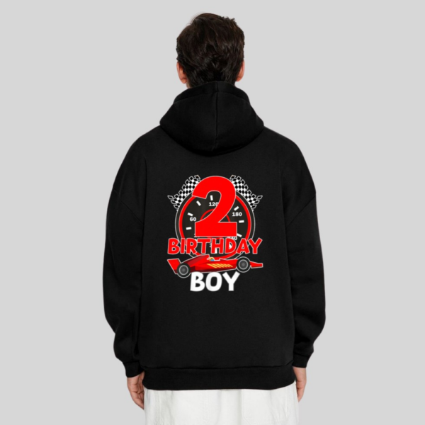 Birthday Boy 2 Two Race Car 2nd Birthday Racing Car Driver Hoodie - Image 4