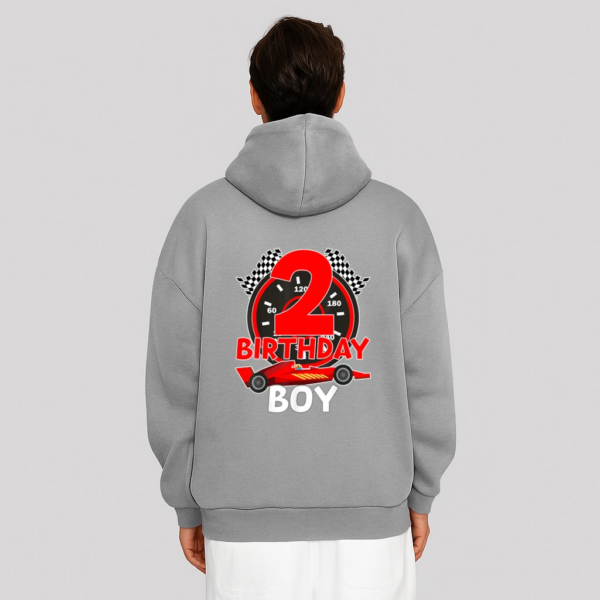 Birthday Boy 2 Two Race Car 2nd Birthday Racing Car Driver Hoodie - Image 6