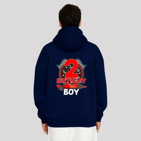 Birthday Boy 2 Two Race Car 2nd Birthday Racing Car Driver Hoodie - Image 8