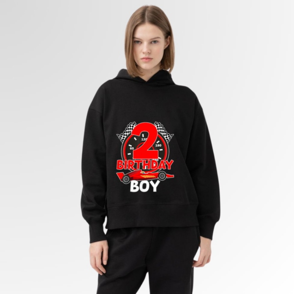 Birthday Boy 2 Two Race Car 2nd Birthday Racing Car Driver Hoodie - Image 5
