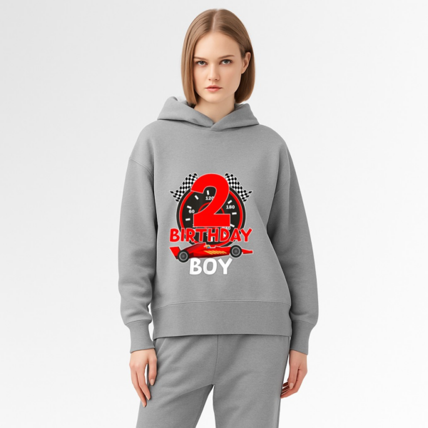 Birthday Boy 2 Two Race Car 2nd Birthday Racing Car Driver Hoodie - Image 7