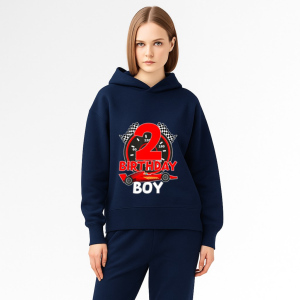 Birthday Boy 2 Two Race Car 2nd Birthday Racing Car Driver Hoodie - Image 9