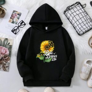 Bus Driver Life Sunflower Funny School Bus Driving Drivers Hoodie