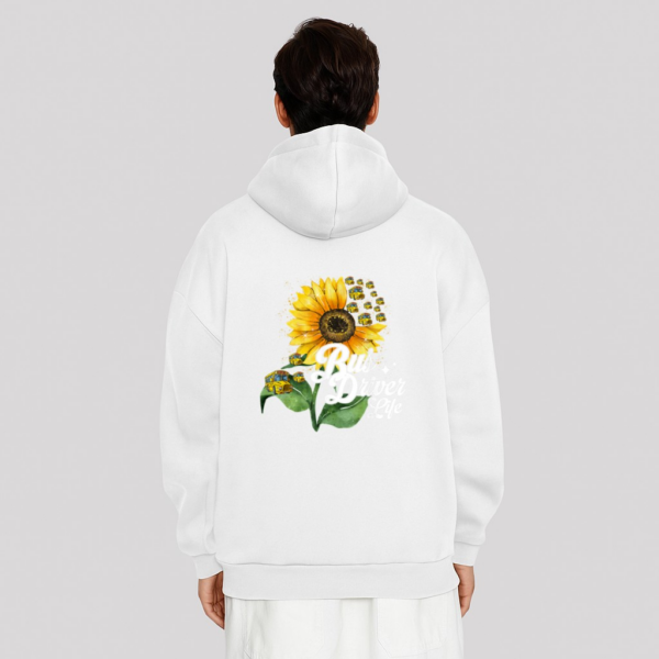 Bus Driver Life Sunflower Funny School Bus Driving Drivers Hoodie - Image 2