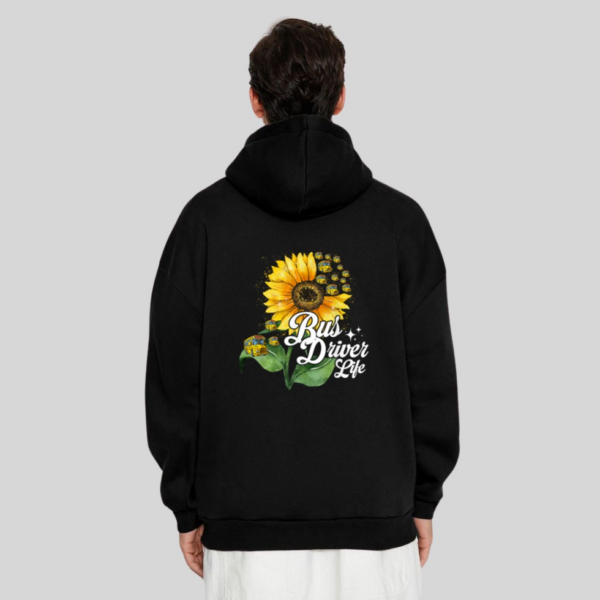 Bus Driver Life Sunflower Funny School Bus Driving Drivers Hoodie - Image 4
