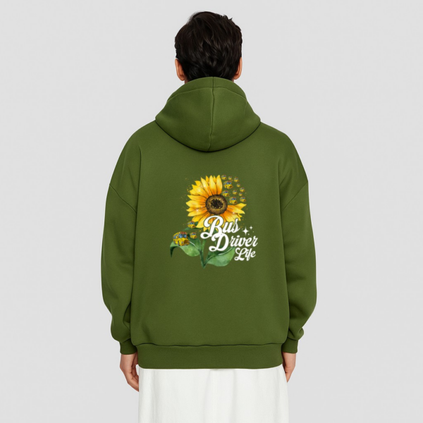 Bus Driver Life Sunflower Funny School Bus Driving Drivers Hoodie - Image 10