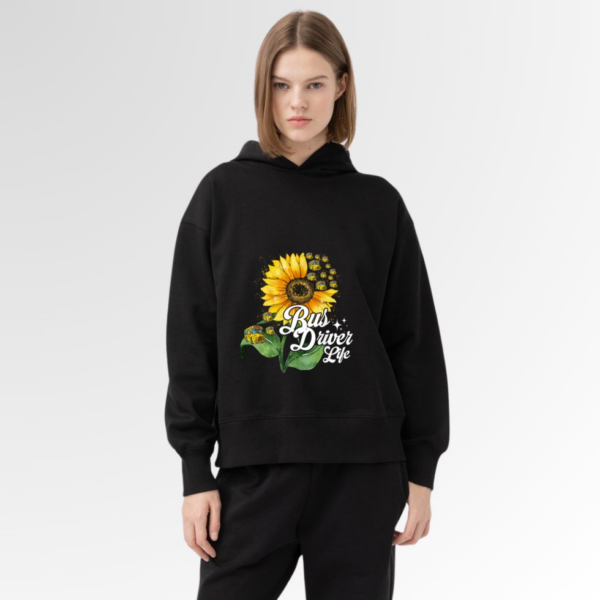 Bus Driver Life Sunflower Funny School Bus Driving Drivers Hoodie - Image 5
