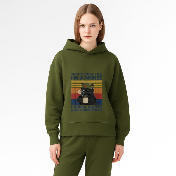 Cat Funny Hat S What I Do I M A Nurse I Drink Coffee Hoodie - Image 11