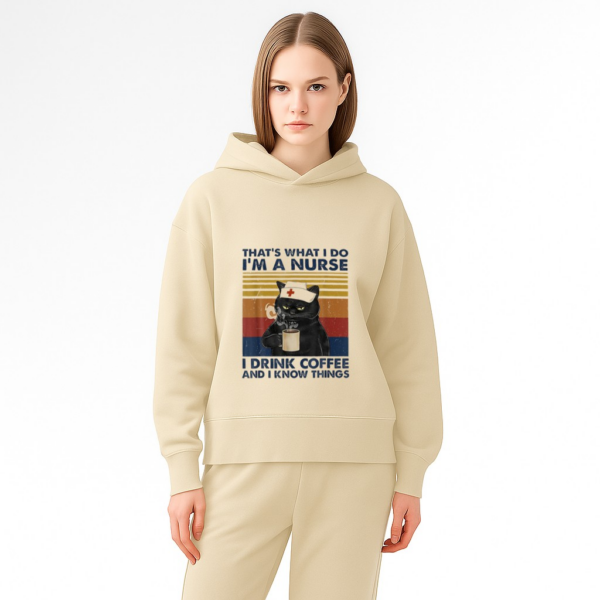 Cat Funny Hat S What I Do I M A Nurse I Drink Coffee Hoodie - Image 13