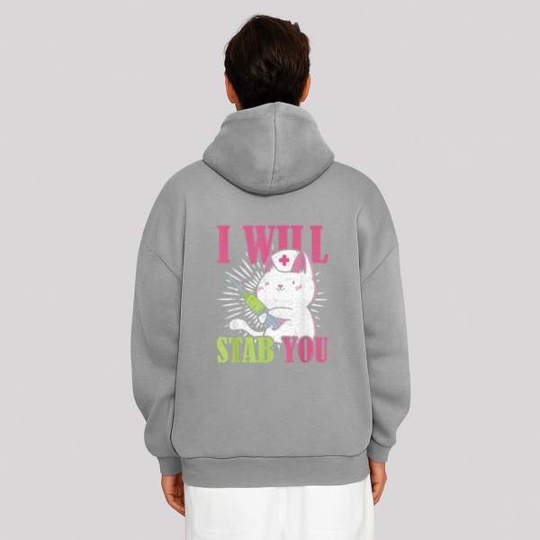 Cat I Will Stab You Nurse Hoodie - Image 6