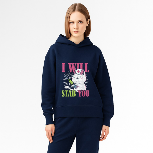 Cat I Will Stab You Nurse Hoodie - Image 9