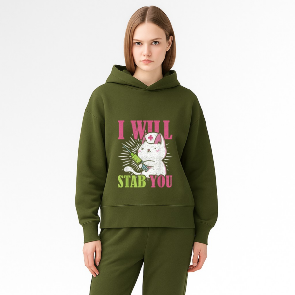 Cat I Will Stab You Nurse Hoodie - Image 11
