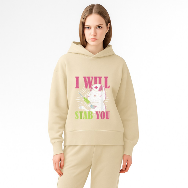 Cat I Will Stab You Nurse Hoodie - Image 13