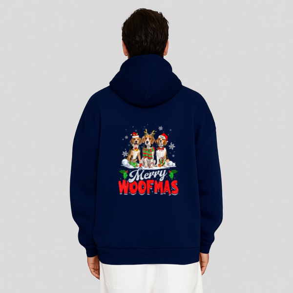 Merry Woofmas Beagle Dog Christmas Dog Lover Xmas Hoodie - Image 8