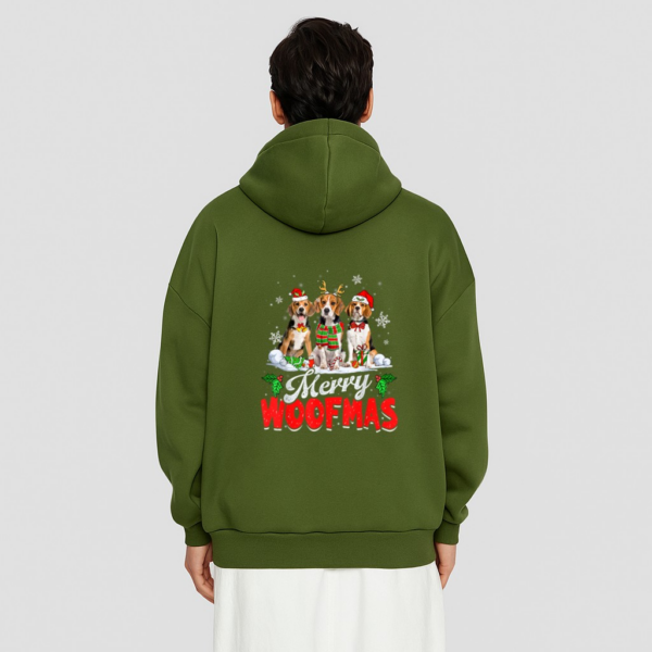 Merry Woofmas Beagle Dog Christmas Dog Lover Xmas Hoodie - Image 10