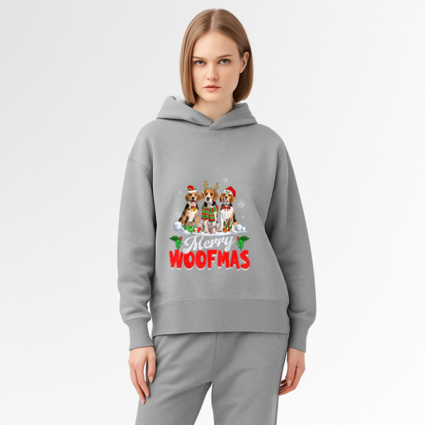 Merry Woofmas Beagle Dog Christmas Dog Lover Xmas Hoodie - Image 7