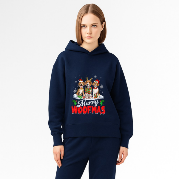 Merry Woofmas Beagle Dog Christmas Dog Lover Xmas Hoodie - Image 9