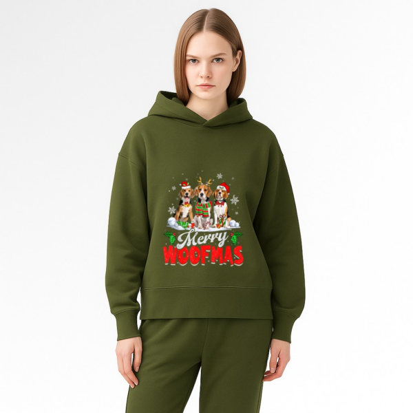 Merry Woofmas Beagle Dog Christmas Dog Lover Xmas Hoodie - Image 11