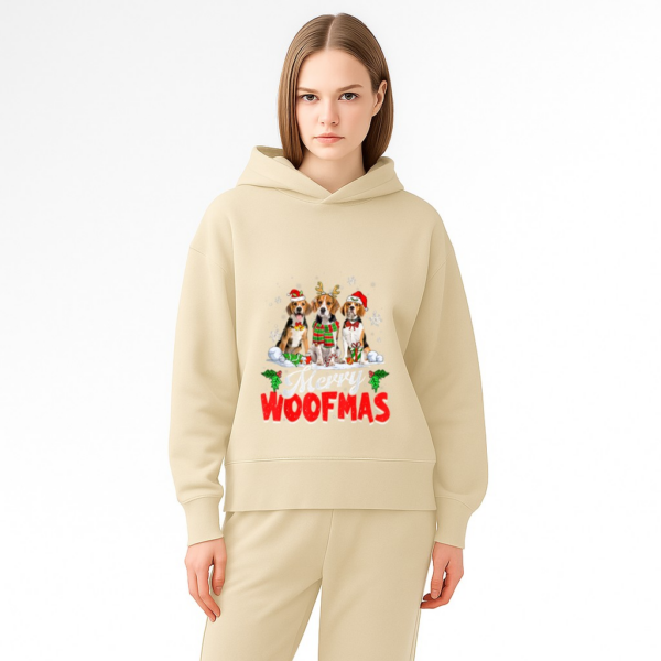 Merry Woofmas Beagle Dog Christmas Dog Lover Xmas Hoodie - Image 13