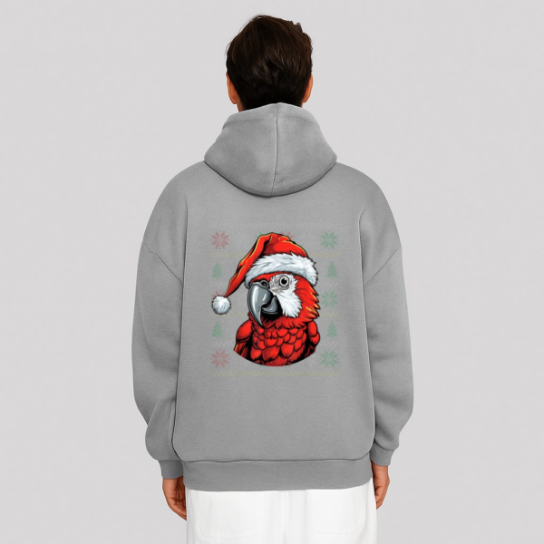 Ugly Parrot Lover Wearing Santa Hat Xmas Parrot Christmas Hoodie - Image 6