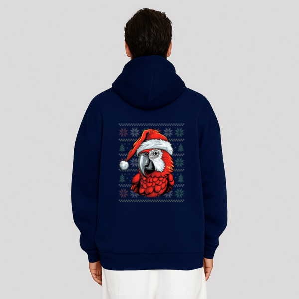 Ugly Parrot Lover Wearing Santa Hat Xmas Parrot Christmas Hoodie - Image 8