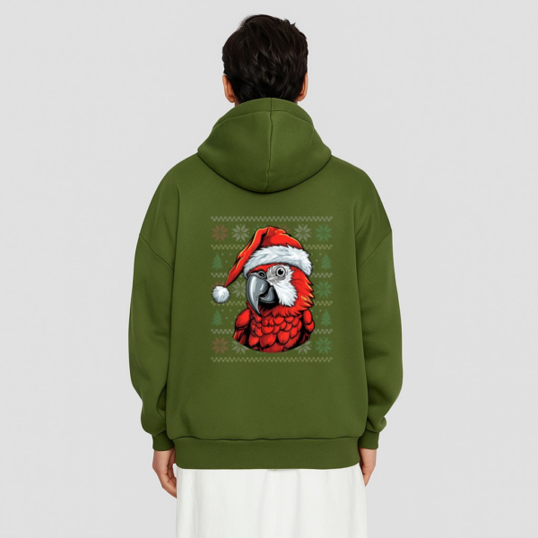 Ugly Parrot Lover Wearing Santa Hat Xmas Parrot Christmas Hoodie - Image 10