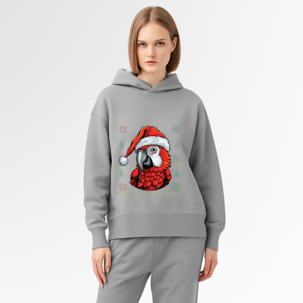 Ugly Parrot Lover Wearing Santa Hat Xmas Parrot Christmas Hoodie - Image 7