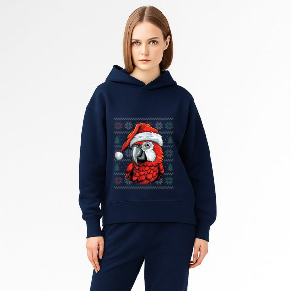 Ugly Parrot Lover Wearing Santa Hat Xmas Parrot Christmas Hoodie - Image 9