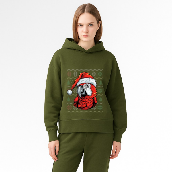 Ugly Parrot Lover Wearing Santa Hat Xmas Parrot Christmas Hoodie - Image 11